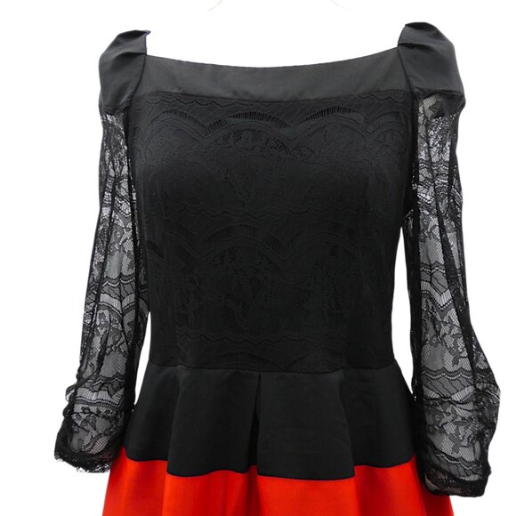 Gothic Lace Tiered Ribbon Dress XL – Whimsigoth Wednesdaycore Homecoming - Picture 3 of 10